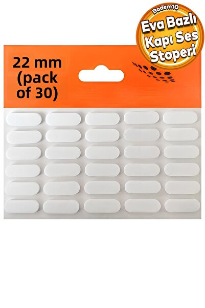 Badem10 Set de 30 dulapuri Eva albe - Opritor de sunet, blocant de protecție pentru tampon, oval de 22 mm