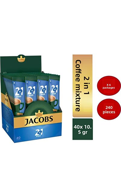 Jacobs 2 في 1 240 عصا أدات بلون القهوة - 40 × 6 عبوات