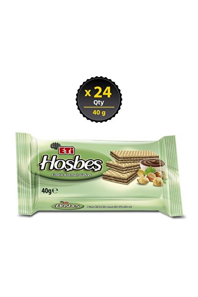 Eti وافل كريمي بالبندق 40 جرام × 24 قطعة