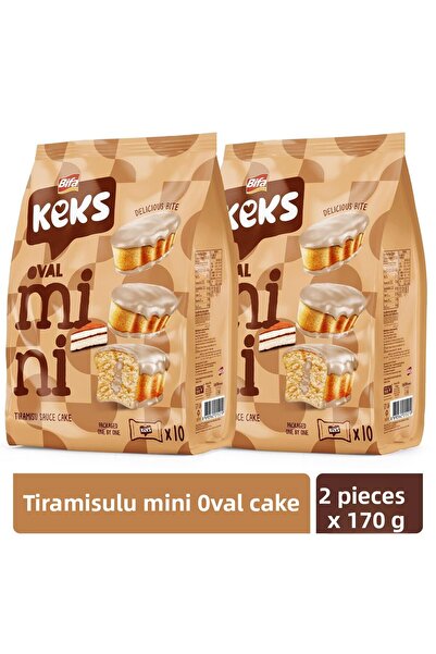 BİFA KEKS كعكة تيراميسو بيضاوية صغيرة 170 جرام × 2 قطعة