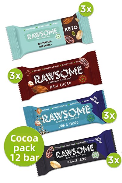 Rawsome عبوة من 12 قطعة من ألواح الكاكاو - خالية من الغلوتين ونباتية