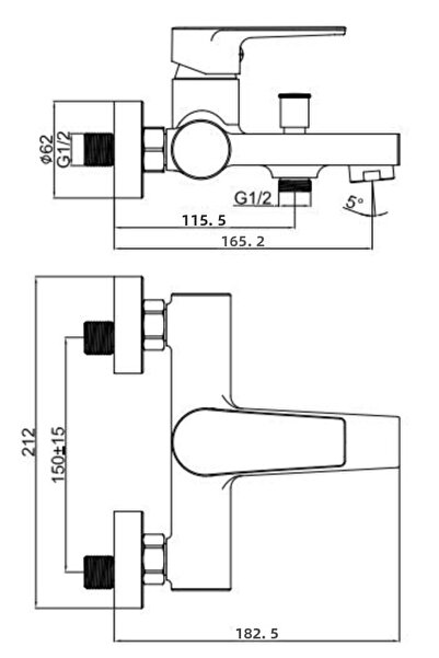 Creavit Sr2510 Sharp Bathroom Faucet Chrome