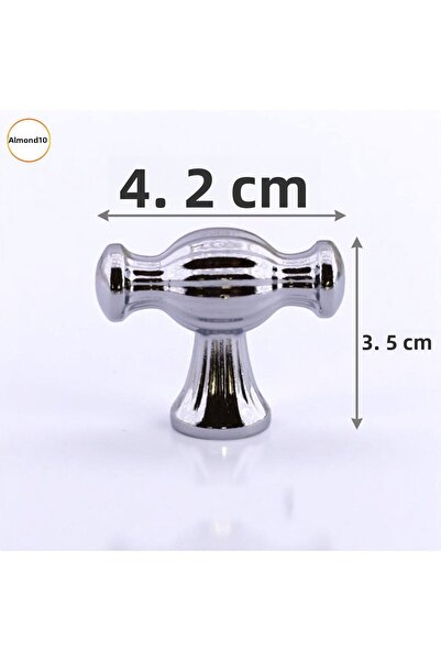 Badem10 Fractie Argintiu Cromat Metal Mâner Buton Mobilier Sertar Bucătărie Dulap Dulap Mânere moderne pentru capac