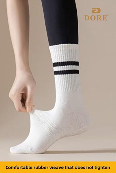 Dore Pilates and Yoga Unisex 1 Pair Anti-Slip Plates - Gray Socks with Anti-Slip Soles