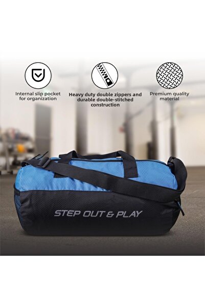 Nivia Beast-3 Gym Bag|blue/black| Polyester Shoulder Bag With Shoes Compartment | Unisex Fitness Bag