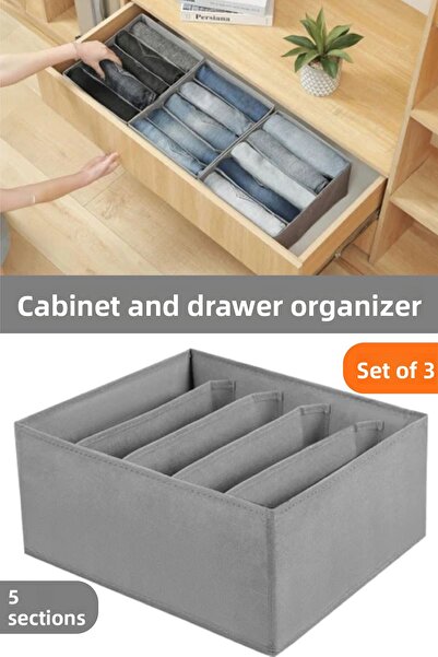 she berrak 3 قطع خزانة ذات 5 أقسام - درج داخل الملابس، الجينز، البلوز، القميص...