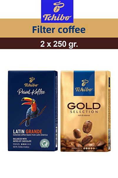 Tchibo Privat Coffee Latin Grande and Gold Selection Ground Filter Coffee 2x2...
