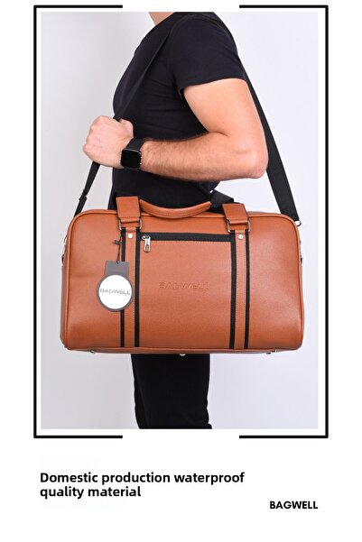 BAGWELL BY ALİ ERCİVAN حقيبة رياضية للسفر واللياقة البدنية من الجلد النباتي