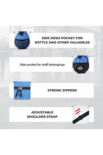 Nivia Beast-3 Gym Bag|blue/black| Polyester Shoulder Bag With Shoes Compartment | Unisex Fitness Bag