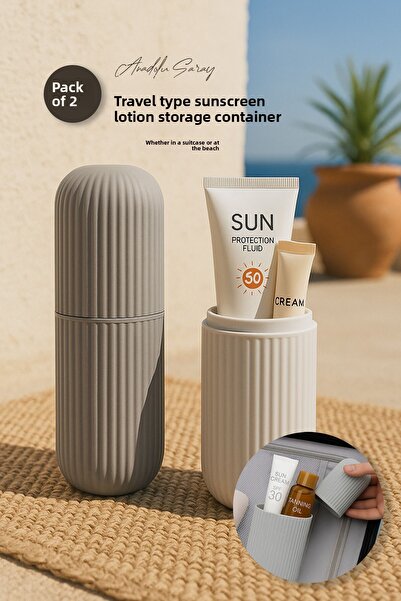 Anadolu Saray 2Pcs Travel Type Accessory Sunscreen Lotion Storage Container Glasses Toothpaste Storage Box