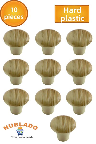 NUBLADO Mobilier Mutuf Sertar Dulap Ușă Dulap Mâner Mâner Butoane Lemn de fag Ciupercă Buton Plastic dur 10 buc