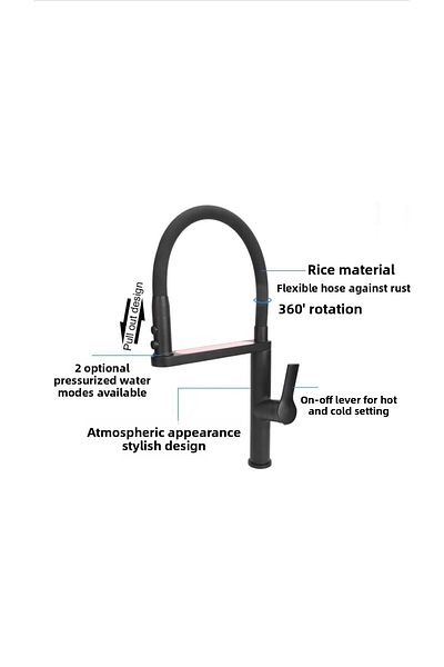 Boheme Black Flexible Pull-Out Kitchen Faucet