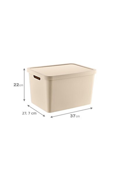 Smartware Set of 4 Stafi Multi-Purpose Box with Lid Latte 18 Lt