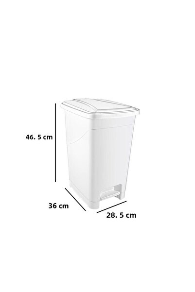 Omnipazar Srl-3029 Slim Pedal Plastic Trash Can with Inner Bucket 25 Lt
