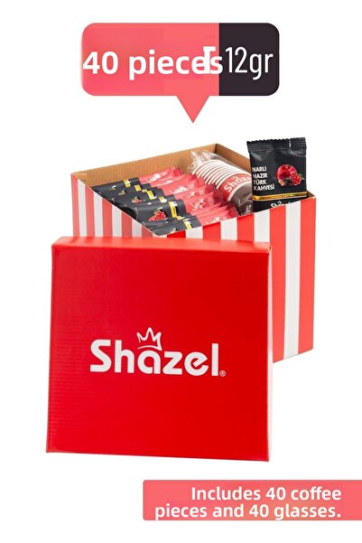 Shazel Instant Turkish Coffee with Pomegranate in Gift Box 12gr X40 Pieces (4...