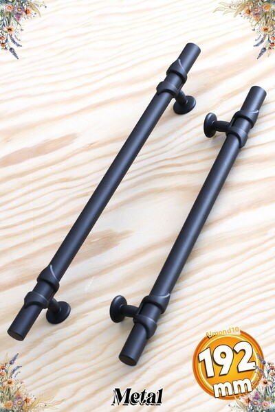 Badem10 Spade (PREMIUM) Metal negru 192 mm-19,2 cm Mobilier Bucătărie Sertar Dulap Dulap Mânere Mâner