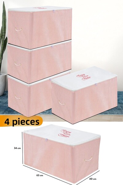 Serstil 4 Τεμάχια - Μεσαίου μεγέθους Ροζ Ριγέ Σκουπίδια 63 Χ 40 Χ 34 Εκ