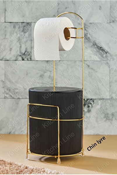 Kitchen Line LUX GOLD BAGĂ DE WC HÂRTIE DE WC SET GĂBĂ DE SACĂ GĂBĂ DE PLASTIC 6 LITRI SÂRMĂ INOX