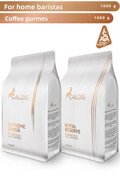 Caldis ®   أنيق ™   مجموعة من 2 1000 جرام من قهوة الاسبريسو