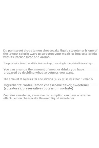 Dr Pan Lemon Cheesecake Flavored Sweet Drops - 30ml