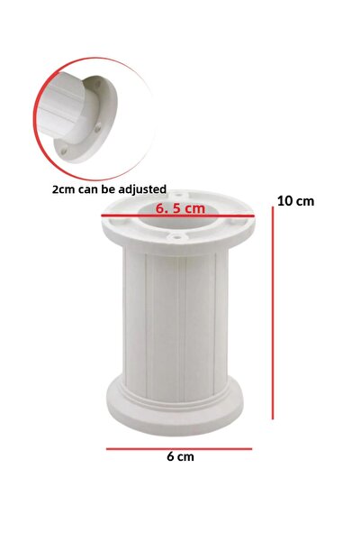 MKLAKS Picioare Jumbo din plastic reglabile pentru mobilier dulap scaun canapea picioare 4 bucăți picioare albe 10 cm