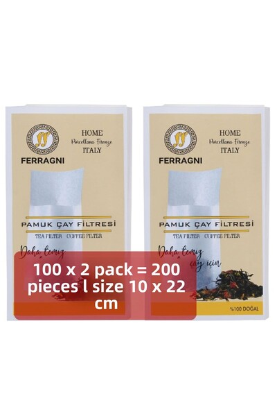 FERRAGNI HOME Porcellana Firenze 10*22 سم كيس تخمير الشاي بحجم L - عبوتين تحت...