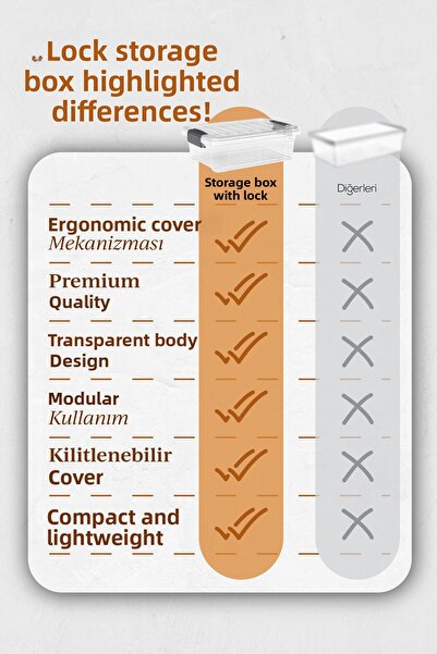 Vienev 2-Piece 46-Liter Storage and Storage Box with Lock Lid 33126