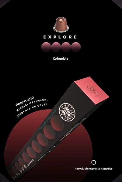 Kahve Dünyası كبسولات قهوة كولومبيا 10 عبوات |   متوافق مع جميع ماكينات القهو...