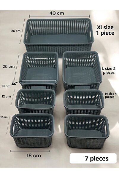 ARVALE Rattan Cutlery 7 Pieces in Cabinet Organization Storage Bathroom Kitchen Makeup Organizer