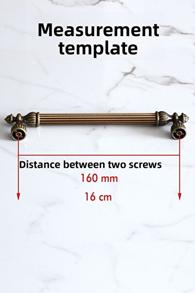 Badem10 Yellow Metal Shah - 160 mm Antique Antique Furniture, Kitchen Drawer, Door Cabinet and Handles