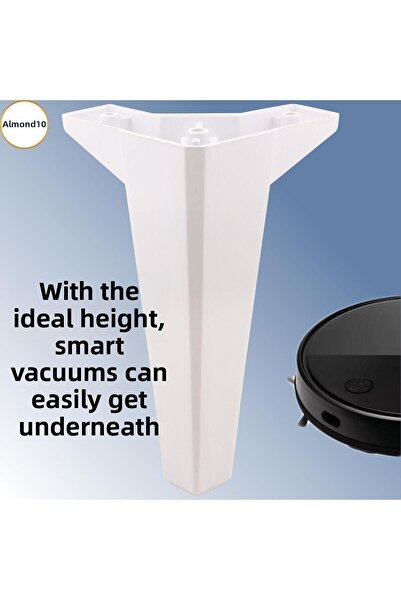 Badem10 20 cm White Legs Luxury Sofa Console Tv Unit - 4 Pcs