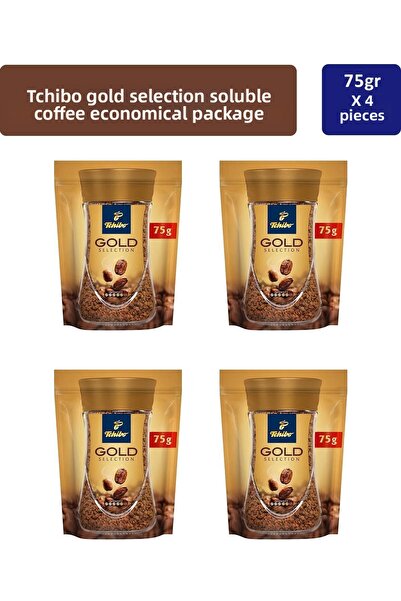 Tchibo 75 gr x 4 Pieces Gold Soluble Coffee - Economic Package