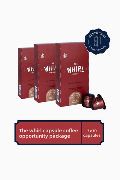 The Whirl عبوة مكونة من 3 قطع - كبسولة قهوة اسبريسو متوسطة الحجم 30 كبسولة