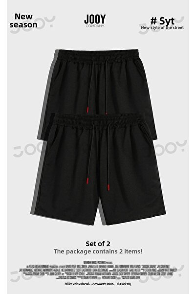 Jooy Company Pantaloni scurți din bumbac pieptănat pentru bărbați - Set de 2 ...