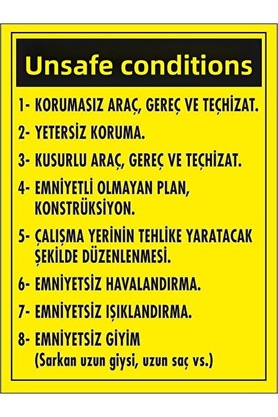 Emek İkaz Levhaları الشروط غير الآمنة علامة التحذير/التحذير