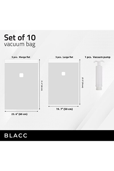 Magic Saver Bag Σετ Blacc με 10 σακούλες κενού αέρος με δώρο αντλίας
