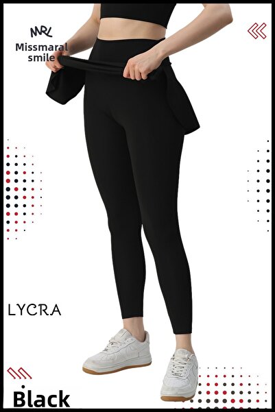 missmaral Women's Yoga Leggings Slit Flounce Skirt Look Shorts Fitness Running Sports Sea Pool Beach 1104