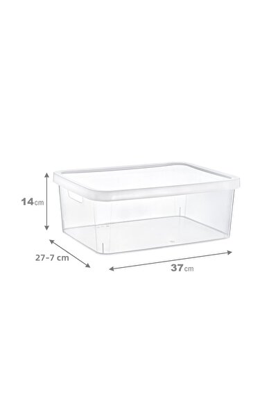 Smartware Set of 4 Stafi Multi-Purpose Box with Lid Transparent 12 Lt