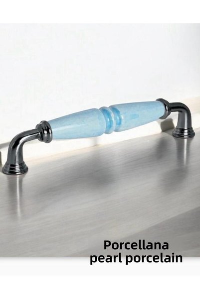 Porcellana Perla (16 cm) -Porcelain -Metal Furniture Handle Cabinet Drawer Bathroom Child Handle Handle Kulb-Inci160Mm-Stk3318