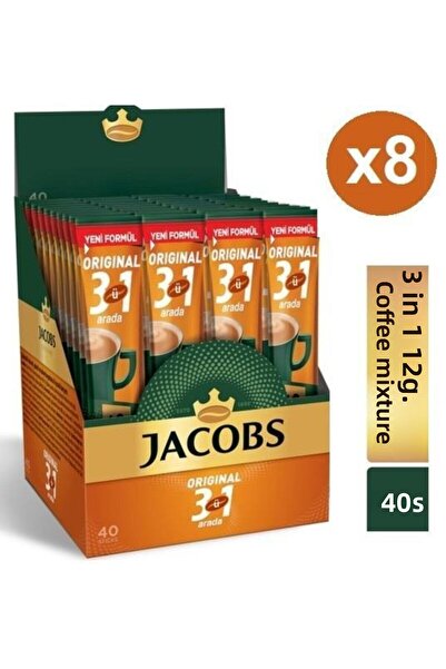 Jacobs قهوة أصلية 3 في 1 8 صناديق × (40 × 16 جم)