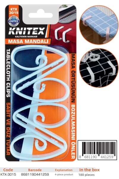 Knitex مزلاج طاولة 4 قطع (4 قطع) أبيض