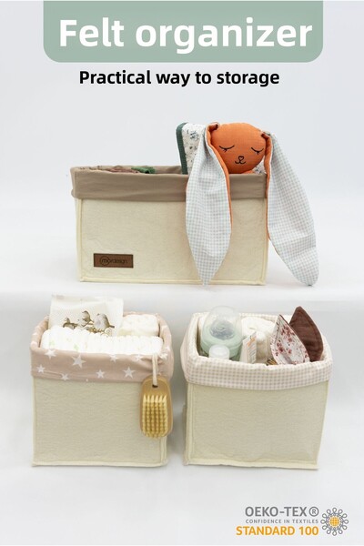 mordesign 3-Piece Drawer and Cabinet Laundry Organizer Set - Foldable Storage Box for Kids Room