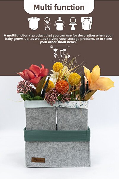 mordesign 3-Piece Drawer and Cabinet Laundry Organizer Set - Foldable Storage Box for Kids Room