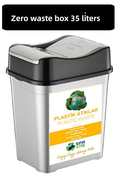 DEEMBRO Zero Waste Bin 35 Lt*4 Pieces Recycling Bin Waste Bucket Plastic Double Lid Waste Bin