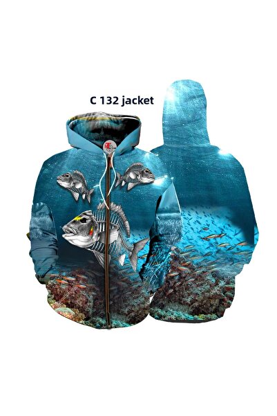HT Outdoor We Winter Sports Jacket Model with Fish Figure.