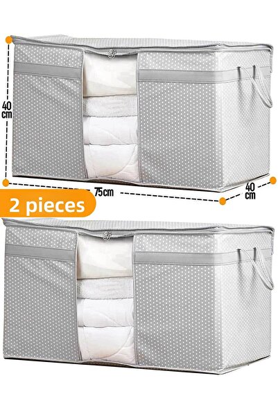 Serstil قطعتين - لحاف مخدة نافذة سكراب 75 × 40 × 40 سم - رمادي منقط