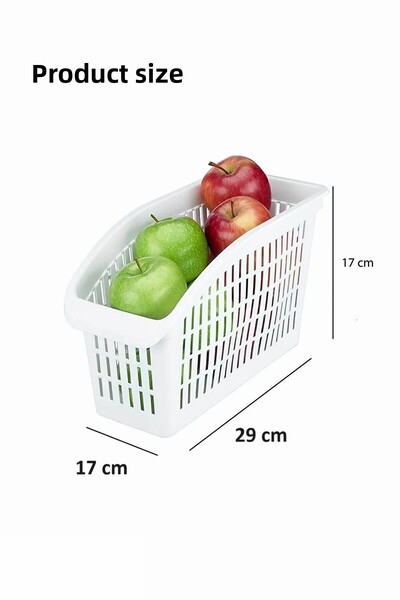 Sas Haus White Fridge Basket - In-Cabinet Organizer, 6 Pieces, 30X17X16 No:2