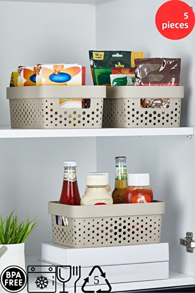 ALP HOME Set de 5 coșuri organizatoare Penta - Organizator decorativ pentru b...