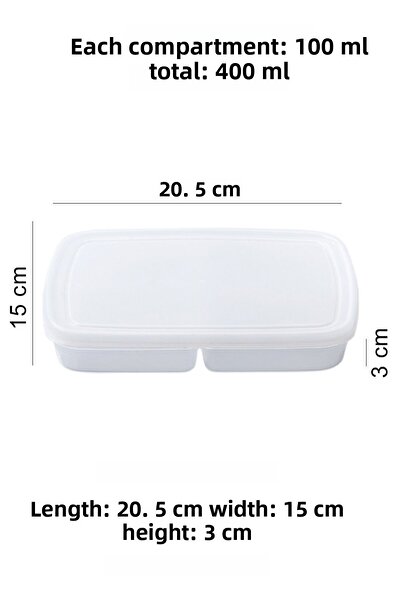 KRM HOME 400 ml Frozen Mini Food Container - 8 Pieces Meat and Vegetable Organizer, 4 Compartments