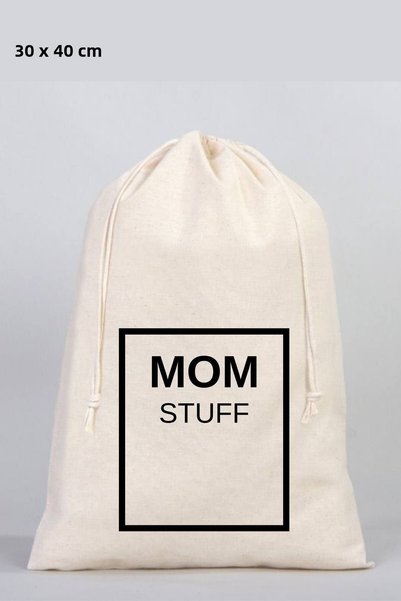 Generic Brand Baby Stuff And Mom Stuff Printed Mother Baby Items Organizer Raw Cloth Pouch 2 Pieces 30x40 Cm
